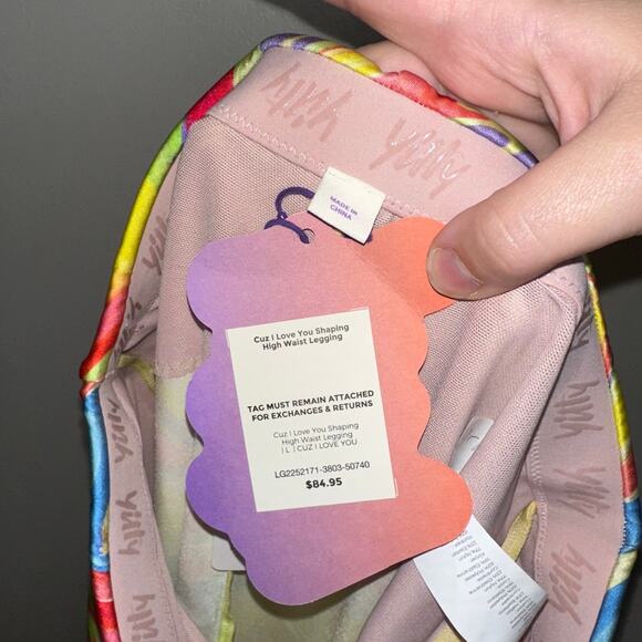 Yitty Cuz I Love You Shaping High Waist Leggings Pride Marble Print Large NWT - Picture 4 of 6